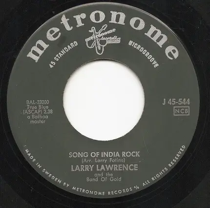 Larry Lawrence And The Band Of Gold - Agua Caliente / Song Of India Rock