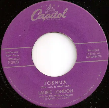 Laurie London With The Rita Williams Singers - Joshua