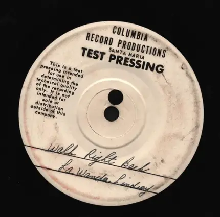 Lawanda Lindsey - Walk Right Back / (Try To Love Him) A Little Bit More