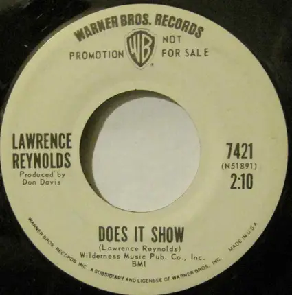 Lawrence Reynolds - Doing His Thing / Does It Show