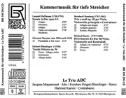 CD - Le Trio ABC , Leopold Hofmann , Giovanni Bassano , Herbert Blendinger , Bernhard Romberg , Michael - Kammermusik Für Tiefe Streicher