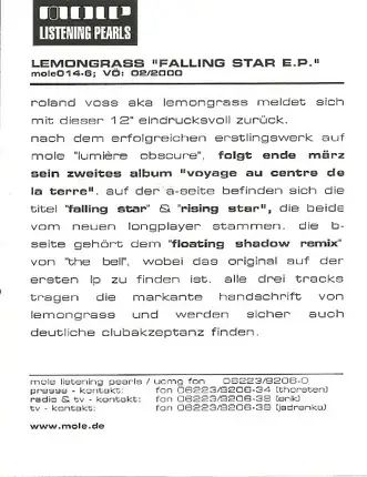 Lemongrass - Falling Star E.P.