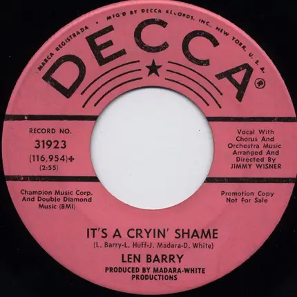 Len Barry - Somewhere