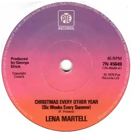 Lena Martell - Christmas Every Other Year (Six Weeks Every Summer)