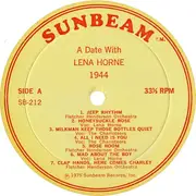 LP - Lena Horne Featuring: Fletcher Henderson And His Orchestra , Jerry Colonna , Mel Blanc & The Chario - A Date With Lena Horne 1944