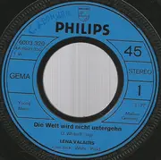 7inch Vinyl Single - Lena Valaitis - Die Welt Wird Nicht Untergehn - signed by artist