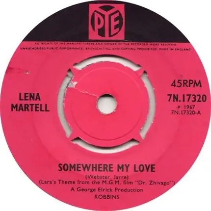 Lena Martell - Somewhere My Love