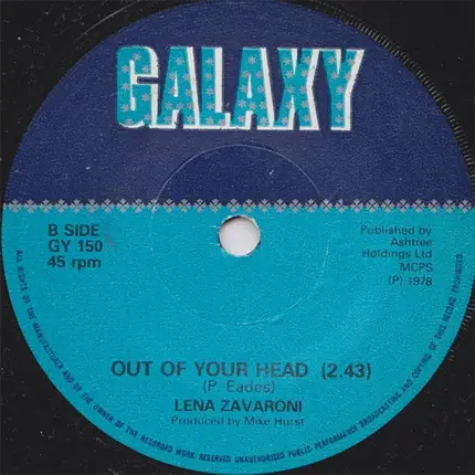 Lena Zavaroni - I Should've Listened To Mama / Out Of Your Head