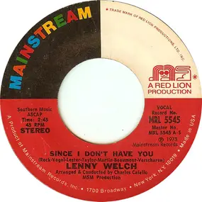 lenny welch - Since I Don't Have You