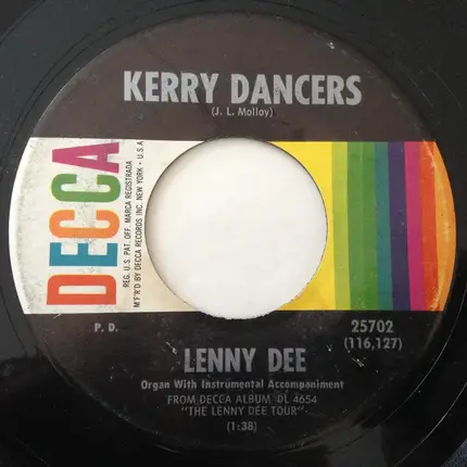 Lenny Dee - Kerry Dancers / One Of Those Songs