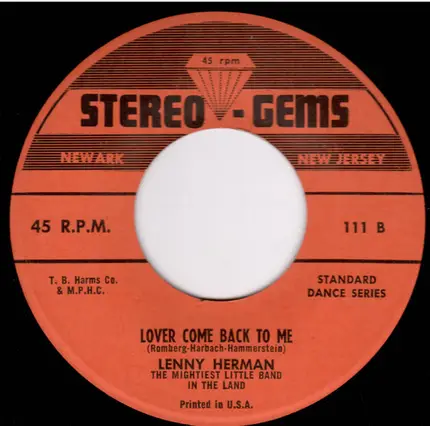 Lenny Herman - Margie / Lover Come Back To Me
