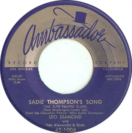 Leo Diamond with Van Alexander And His Orchestra - On The Mall / Sadie Thompson's Song