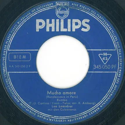 Leo Leandros Mit Den Die Cubaneros - Hunderttausend Cruzeiros / Mucho Amore