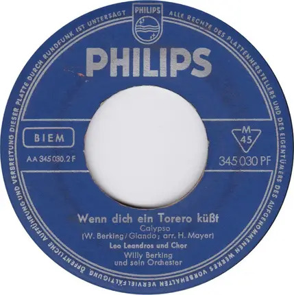 Leo Leandros - Chella - Llá / Wenn Dich Ein Torero Küßt