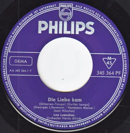 Leo Leandros - Die Liebe Kam / Am Kai Von Korsika