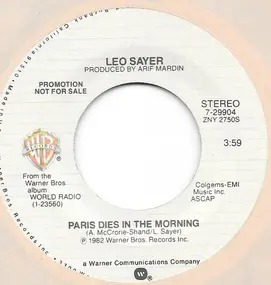 Leo Sayer - Paris Dies In The Morning