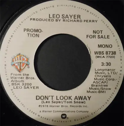 Leo Sayer - Don't Look Away