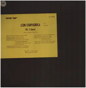 Leon Campagnola - Vol. 2 (Opera) Acoustic recordings