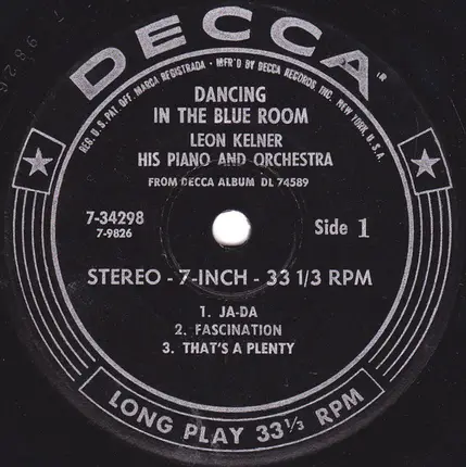 Leon Kelner His Piano And Orchestra - Dancing In The Blue Room