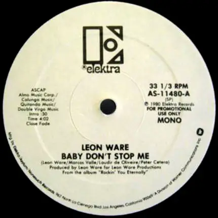 Leon Ware - Baby Don't Stop Me