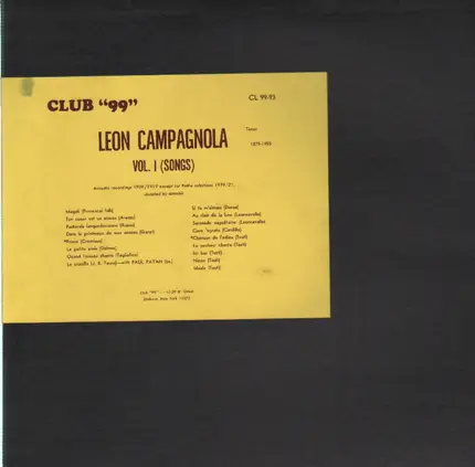 Leon Campagnola - Vol. I (Songs)