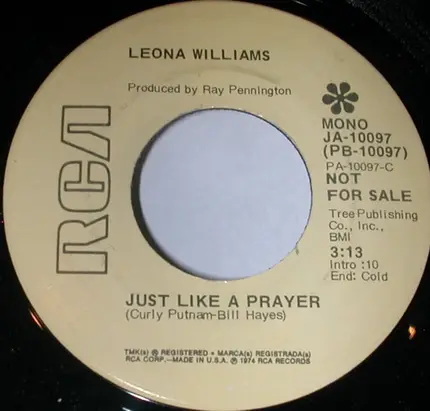 Leona Williams - Just Like A Prayer / A Lifetime To Forget