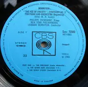 LP - Leonard Bernstein - Philippe Entremont / Leonard Bernstein / The New York Philharmonic Orchestra - Age Of Anxiety (Symphony No. 2 For Piano And Orchestra)