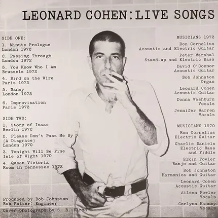Leonard Cohen - Live Songs