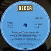 LP - Leopold Mozart , Johann Nepomuk Hummel / Antonio Vivaldi / Carl Maria Von Weber - Trompetenkonzerte • Fagottkonzerte