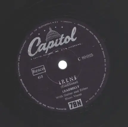 Leadbelly - Irene / Back Water Blues