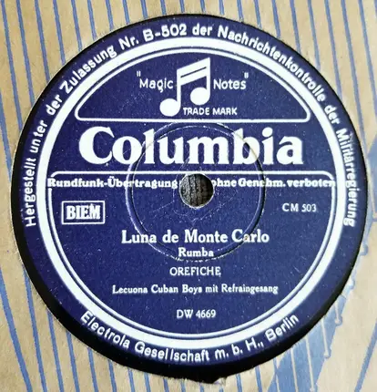 Lecuona Cuban Boys - Rumba Colora / Luna De Monte Carlo