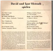 10'' - Leclair / Mozart / Tchaikovsky / Khatchaturian - David und Igor Oistrach spielen