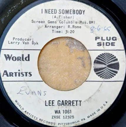 Lee Garrett - I Need Somebody/So Far Away