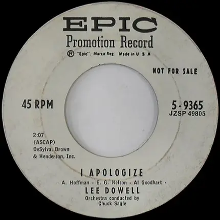 Lee Dowell - Any Man Can Be King / I Apologize