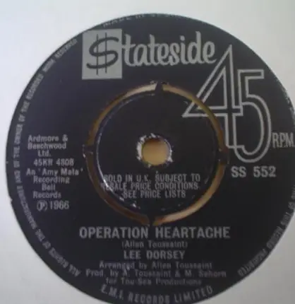 Lee Dorsey - Holy Cow / Operation Heartache