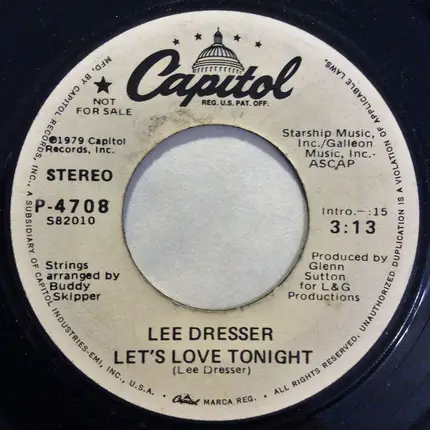 Lee Dresser - Let's Love Tonight