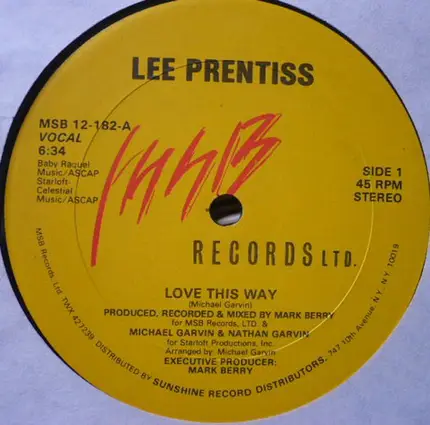 Lee Prentiss - Love This Way