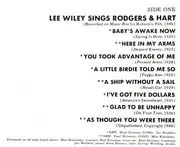 LP - Lee Wiley Sings Rodgers & Hart And Harold Arlen - Lee Wiley Sings Rodgers & Hart And Harold Arlen - Green labels