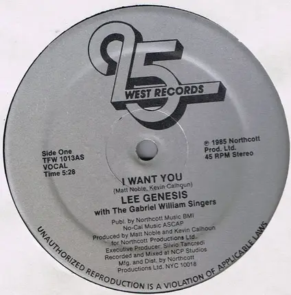 Lee Genesis With The Gabriel Williams Singers - I Want You