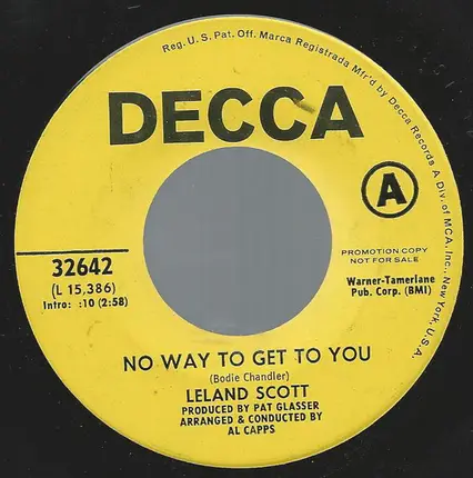 Leland Scott - No Way To Get To You