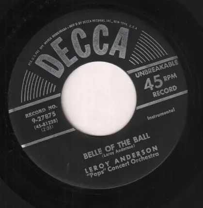 Leroy Anderson & His Orchestra - Belle Of The Ball / Blue Tango