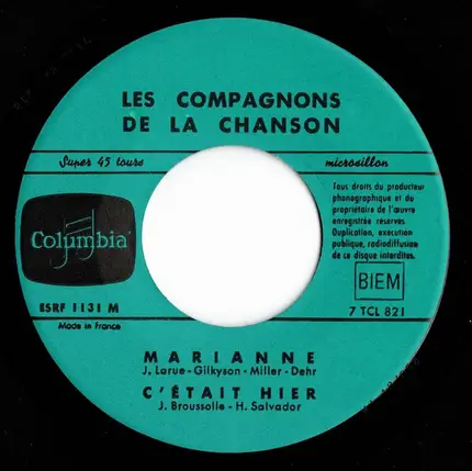 Les Compagnons De La Chanson - Marianne