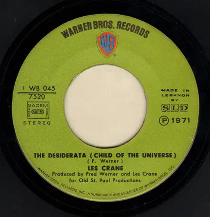 Les Crane - The Desiderata / A Different Drummer