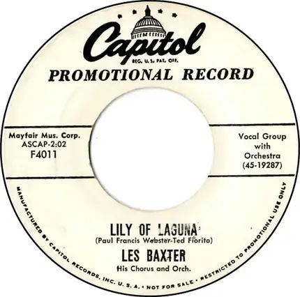 Les Baxter, His Chorus And Orchestra - Love Song From "Houseboat" / Lily Of Laguna