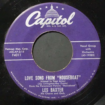 Les Baxter, His Chorus And Orchestra - Love Song From "Houseboat" / Lily Of Laguna
