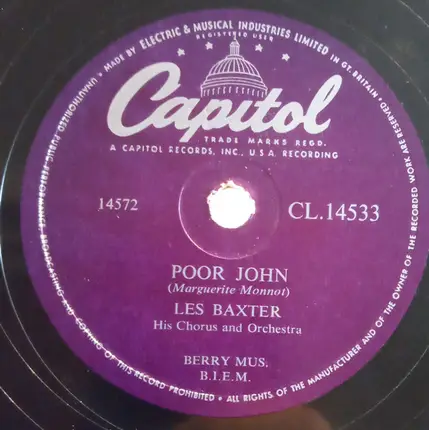 Les Baxter, His Chorus And Orchestra - Theme From "Helen Of Troy" / Poor John