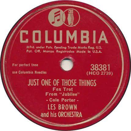 Les Brown And His Orchestra - Oh, How I Miss You Tonight / Just One Of Those Things