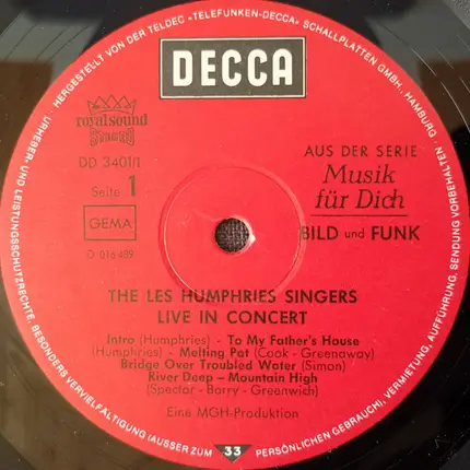 Les Humphries Singers - Live In Concert