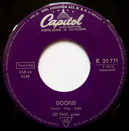 Les Paul & Mary Ford / Les Paul - Tennessee Waltz / Goofus