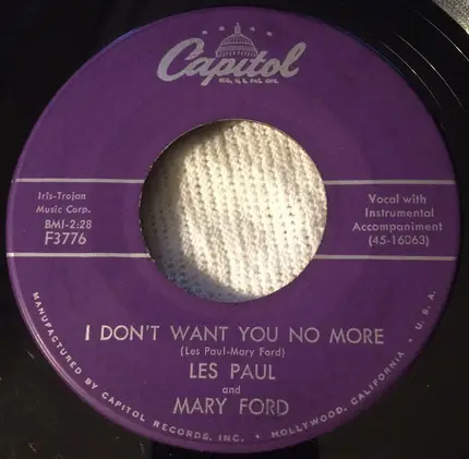 Les Paul & Mary Ford - Strollin' Blues / I Don't Want You No More